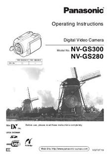 Panasonic NV GS 280 manual. Camera Instructions.